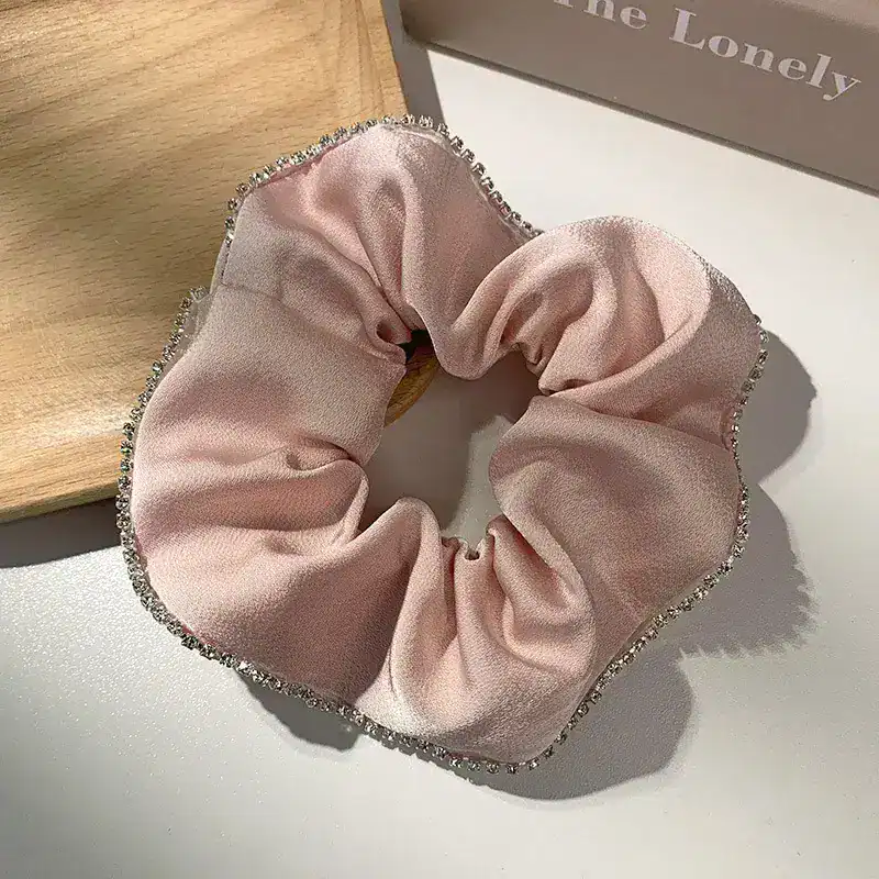 Simple-Solid-Color-Diamond-Hair-Scrunchies-Wholesale (2)