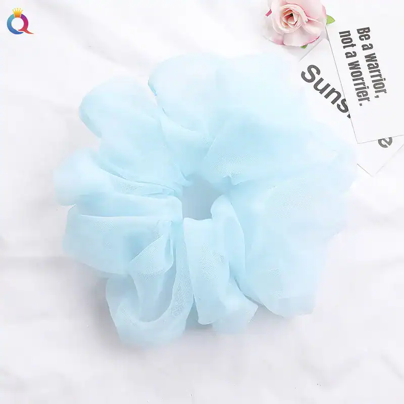 Simple-Style-Solid-Color-Organza-Pleated-Hair-Tie-1-Piece (4)