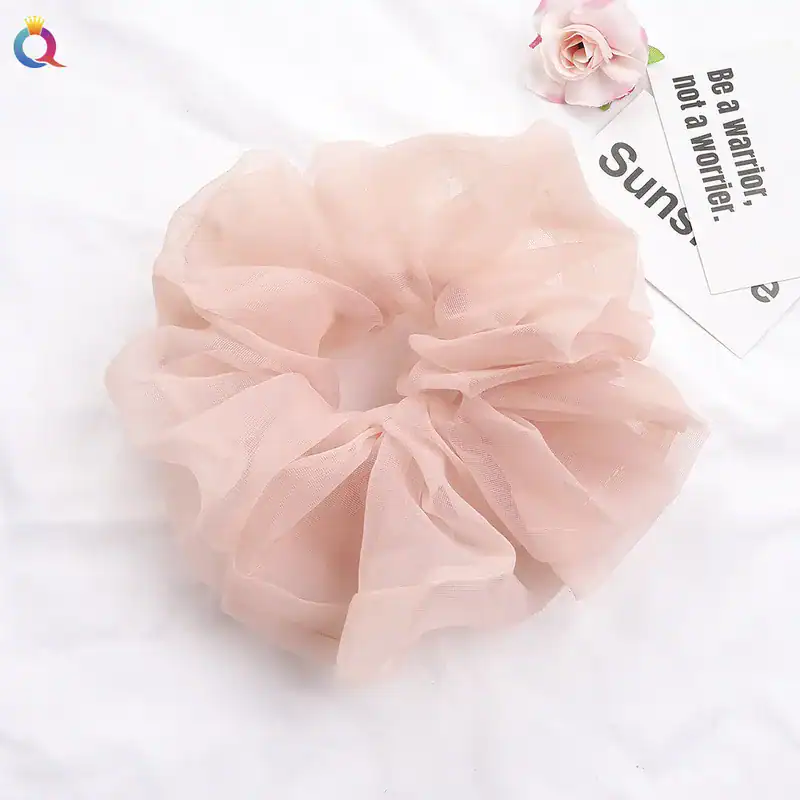 Simple-Style-Solid-Color-Organza-Pleated-Hair-Tie-1-Piece (5)