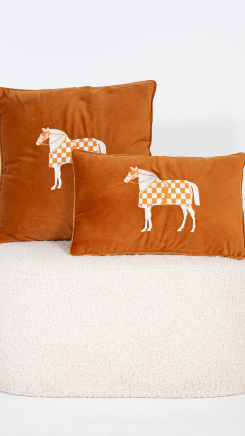 Equestrian Heritage Orange cushion