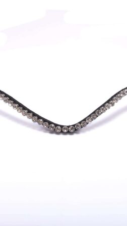 Pandebånd Crystal Rock 8 mm - Sort læder