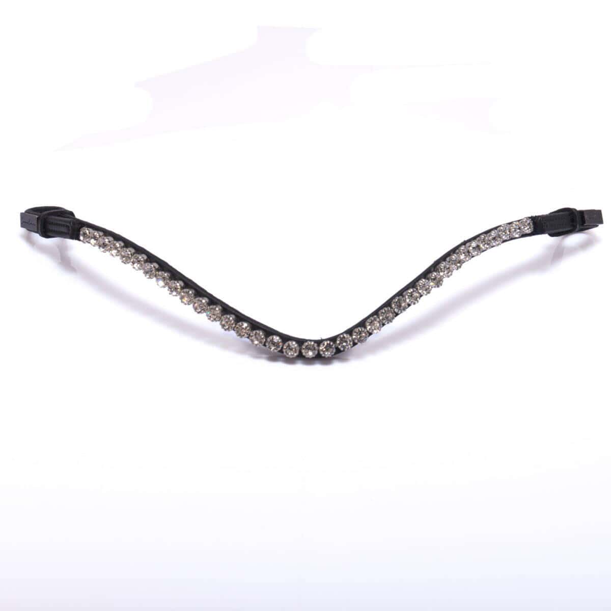 Haarband Crystal Rock 8 mm – Schwarzes Leder