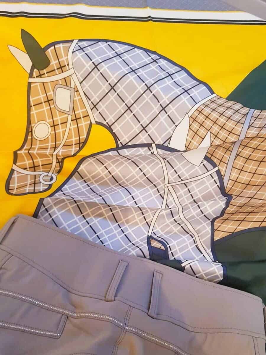 Scarf Hippodrome Grey & Green & Yellow - Image 3