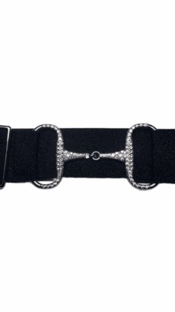 Bridon II belt black glitter silver rhinestone 5cm