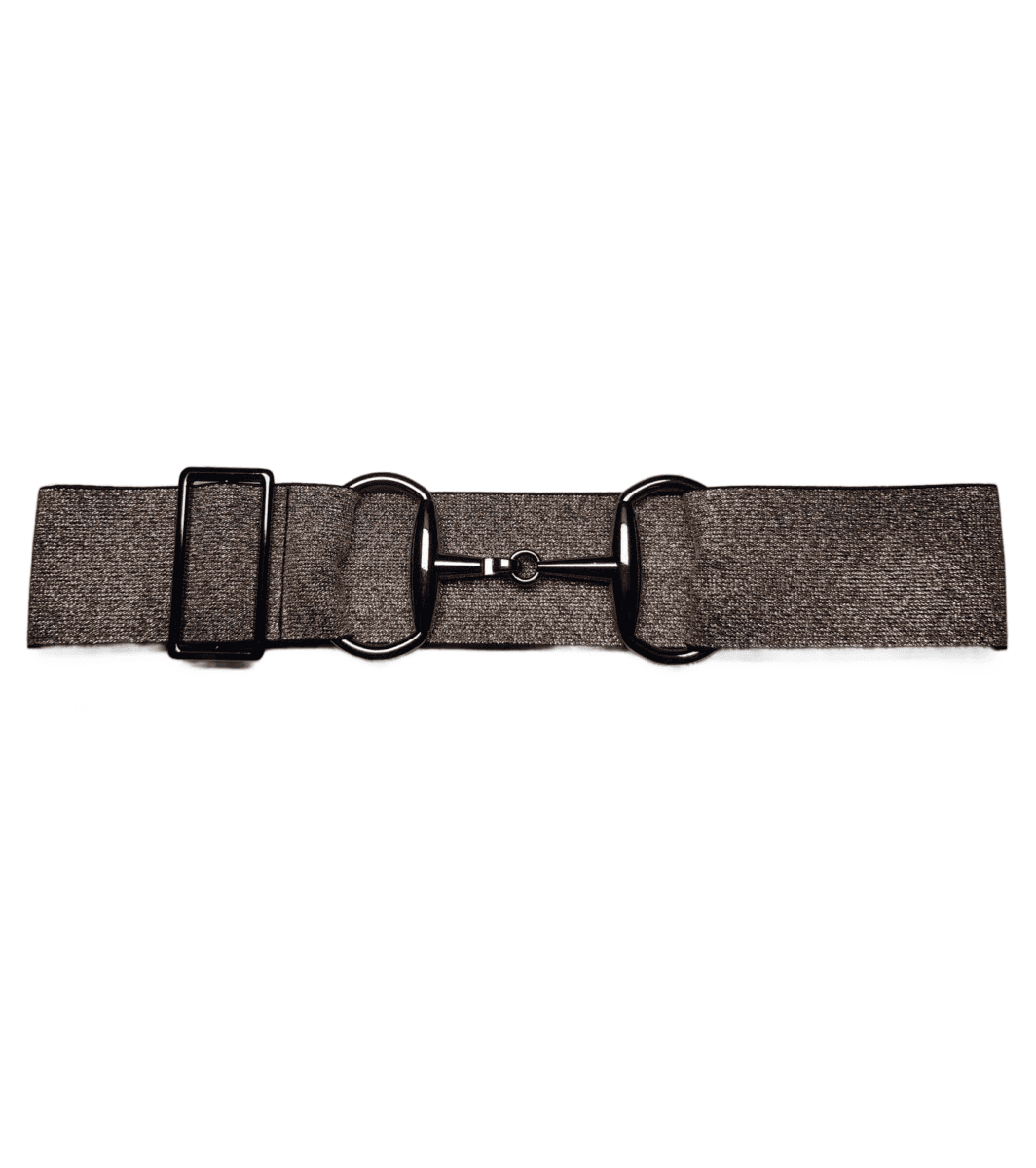 Bridon II belt dark silver glitter gunmetal 5cm