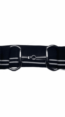 Bridon II belt black white stripes silver 5cm