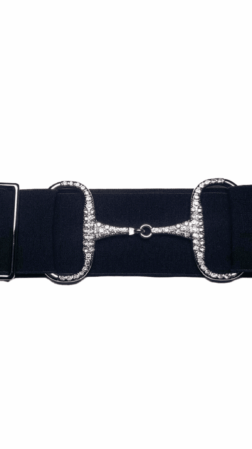 Bridon II belt black silver rhinestone 5cm