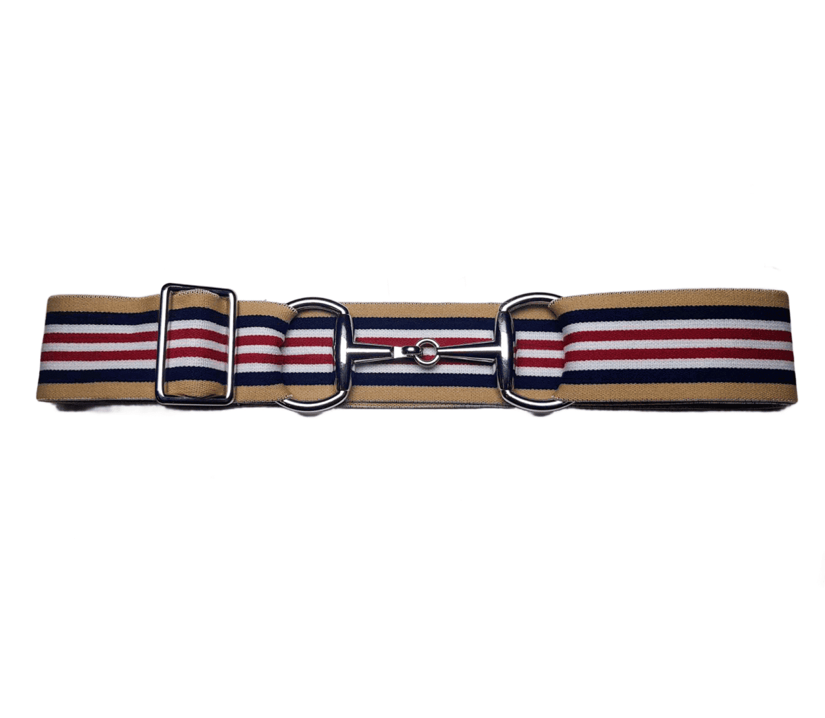 Bridon II belt beige navy white red silver 4 cm