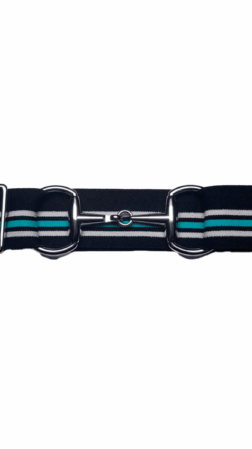 Bridon II belt black white turquoise silver 4 cm
