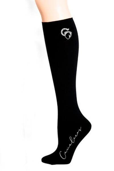 Cavaleros Riding socks black with white logo - Image 2