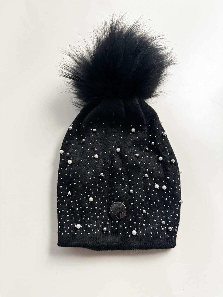 Kashmir hat with beads and stones and fur tassel - Image 8