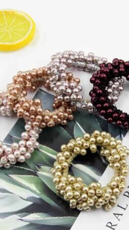 Hair ornament Elastic with beautiful beads 02
