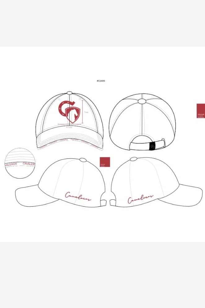 Cap Cavaleros White with red logo "Denmark"