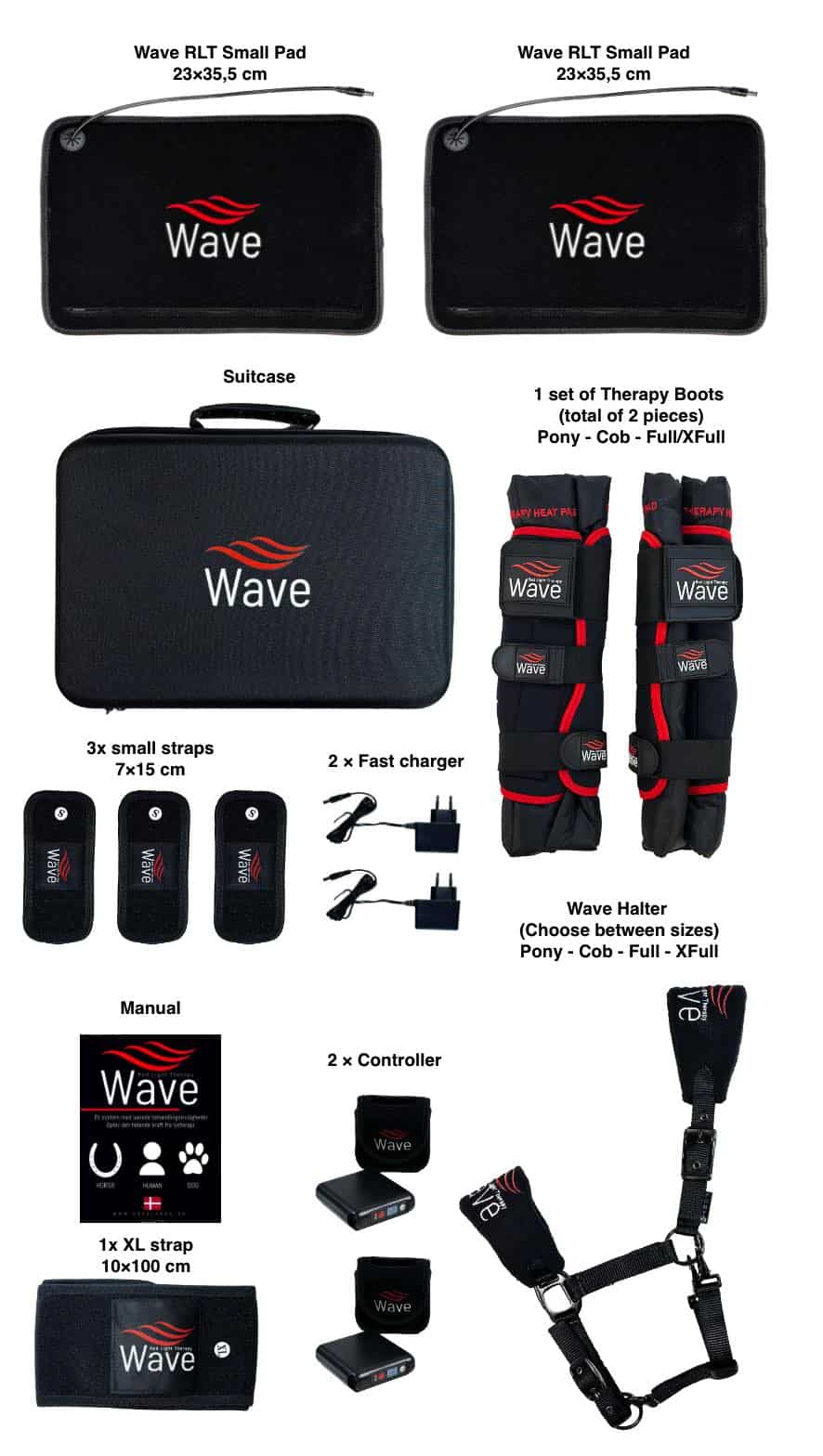 Wave RLT G2 light therapy - 2 pcs Small incl. gaiters + WAVE Halter for light therapy