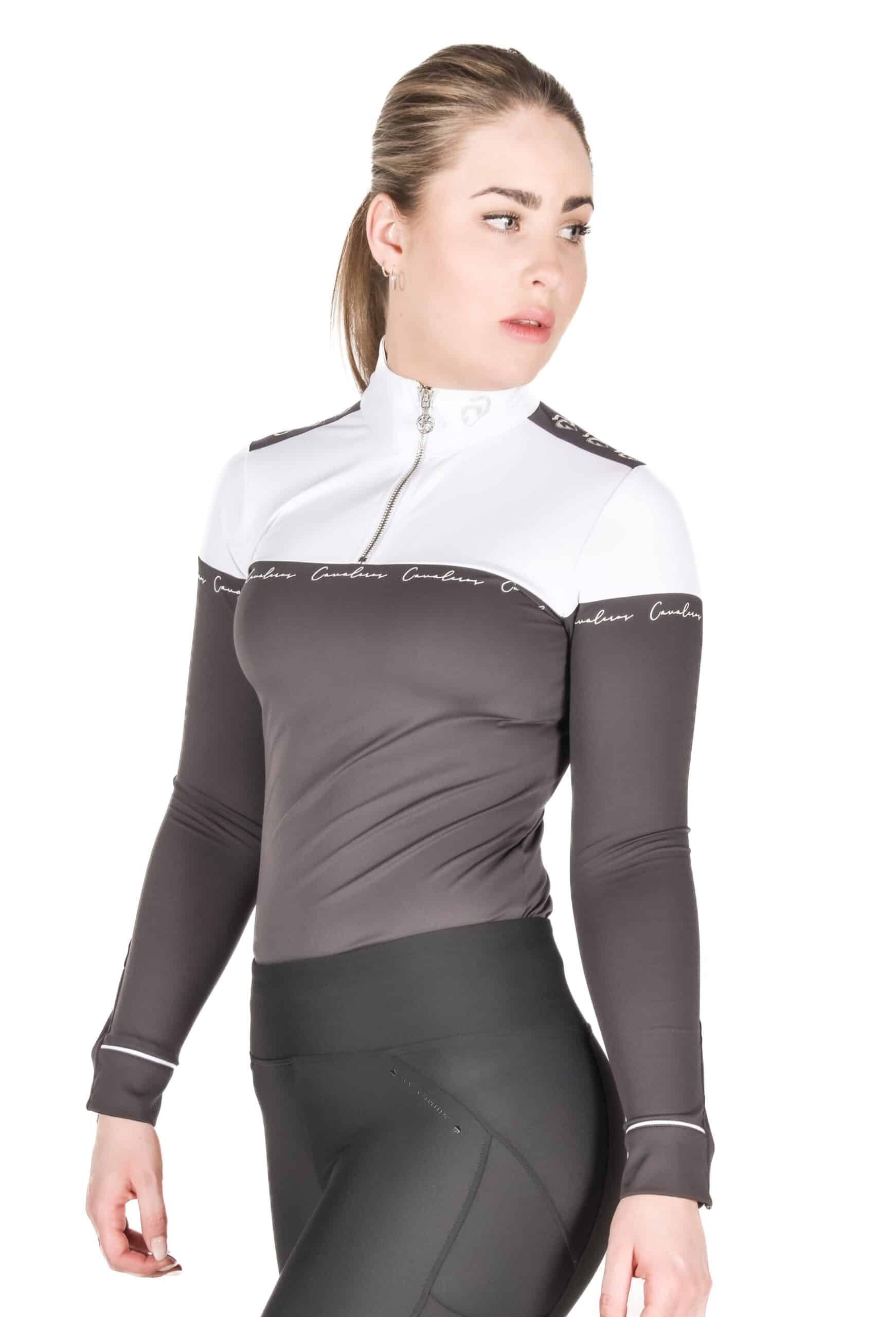 Blouse Salina Performance WHITE/GREY - Image 5