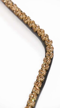 Pandebånd Golden Treasure 8 mm - Sort læder