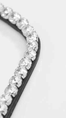 Pandebånd Crystal Rock 10 mm - Sort læder