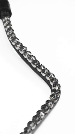 Pandebånd Grey Rock 10 mm - Sort læder