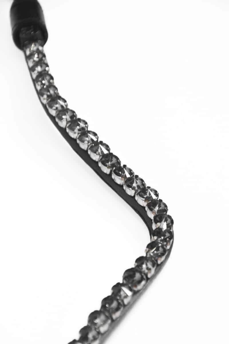 Stirnband Grey Rock 10 mm - Schwarzes Leder