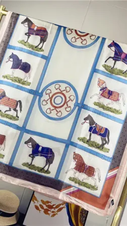 Scarf Hold your horses light blue