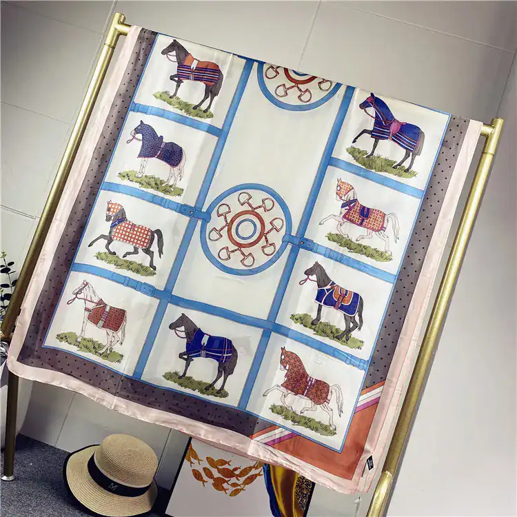 Scarf Hold your horses light blue