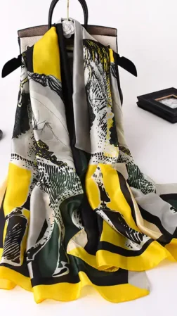 Scarf Spanish horses Yellow