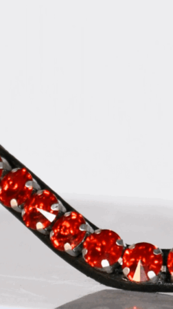 Headband Swarovski Hot Siam 10 mm - black leather