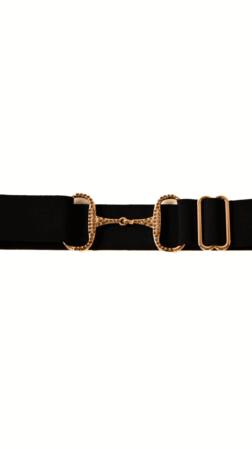 Bridon II belt black rhinestone gold 5 cm