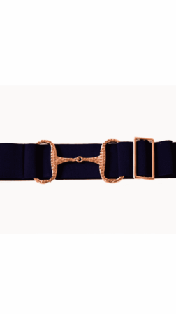 Bridon II belt dark navy rhinestone rosegold 5 cm
