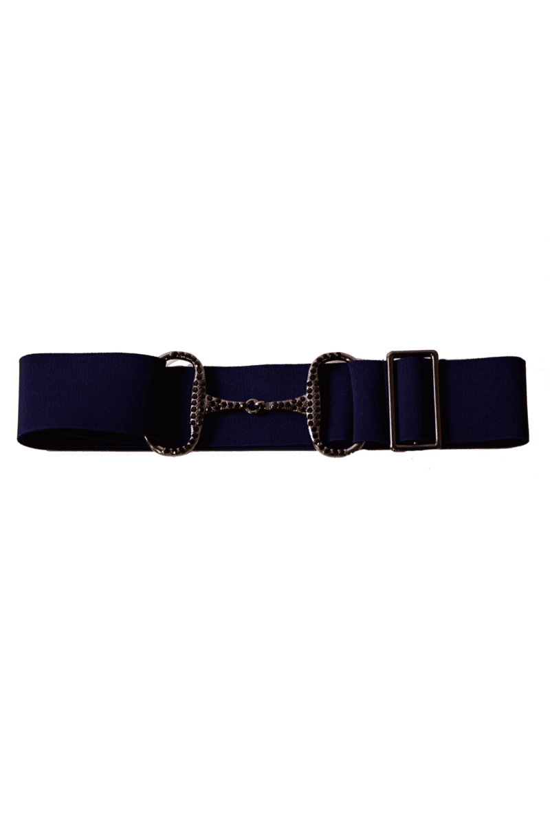 Bridon II belt dark navy rhinestone gunmetal 5 cm