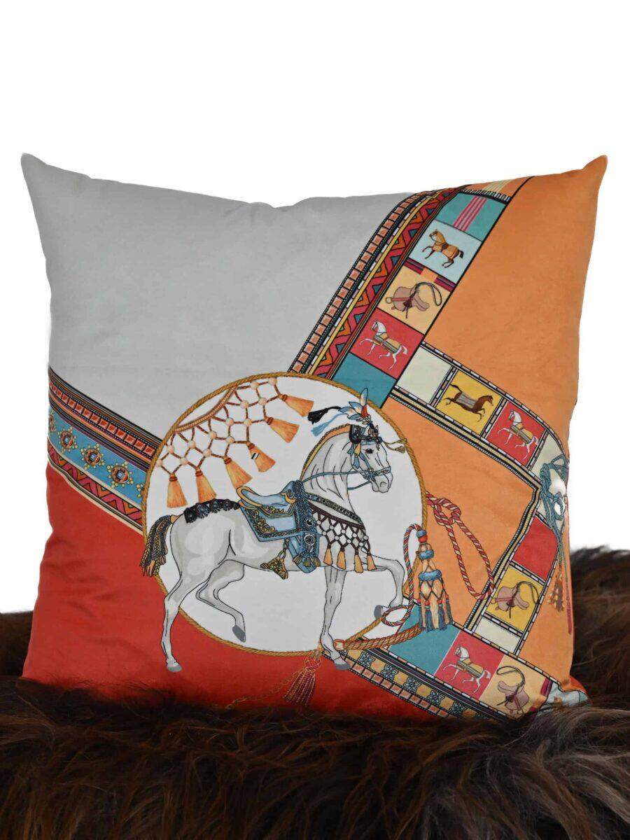 Cushion Velour Aswan Horses