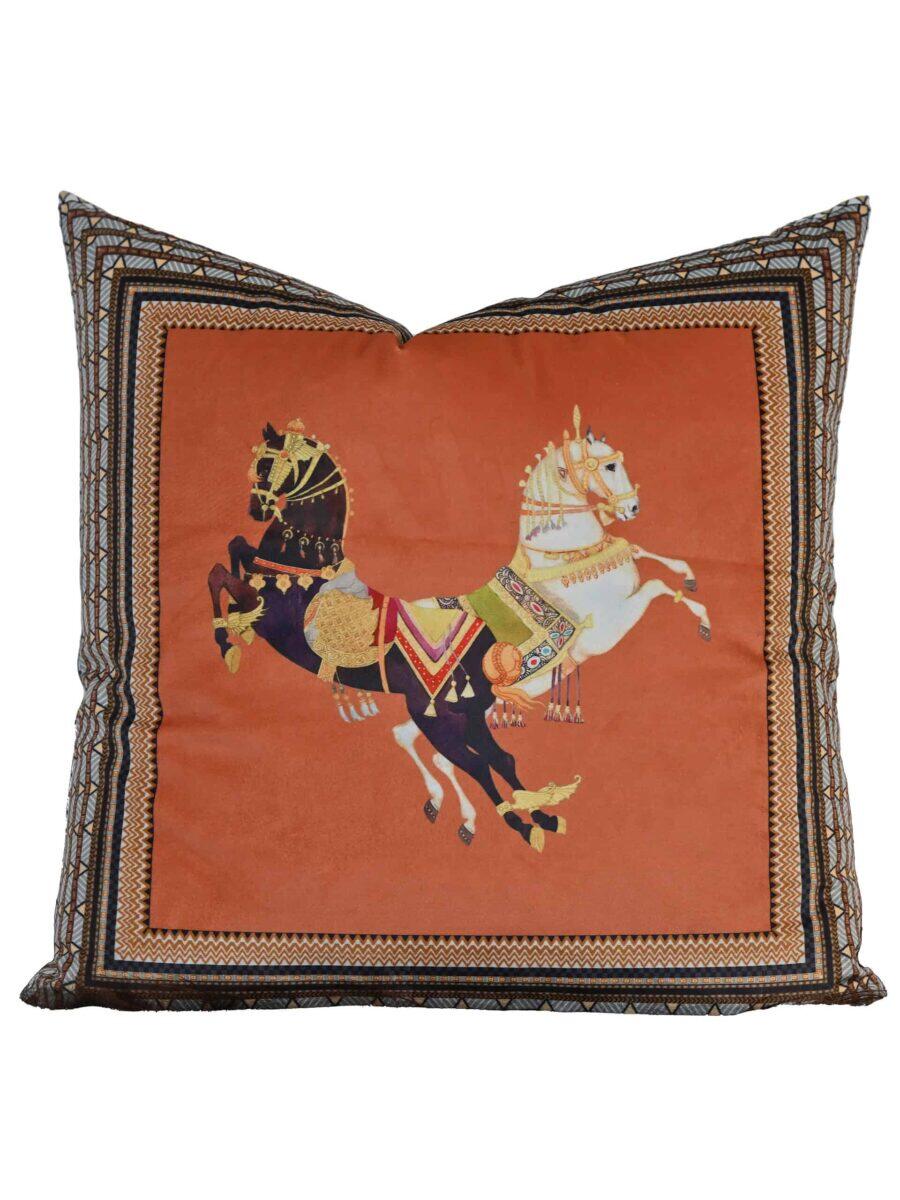 Cushion Velour Gizeh Horses