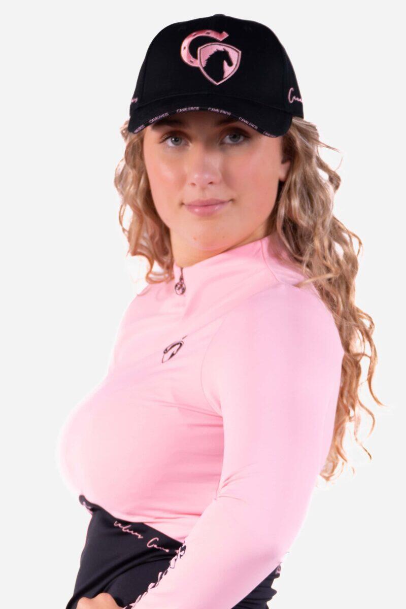 Cap Cavaleros Black with pink logo