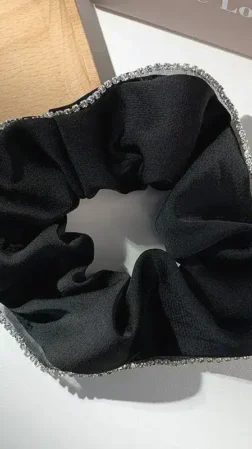 Hair ornament Thick chiffon with rhinestone on edge 08