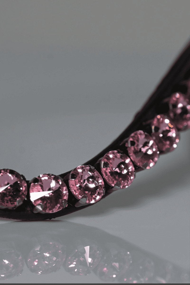 Headband Swarovski Candy Rock 10 mm - Black leather