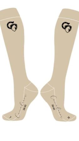 Cavaleros Ridestrømpe beige med sort logo