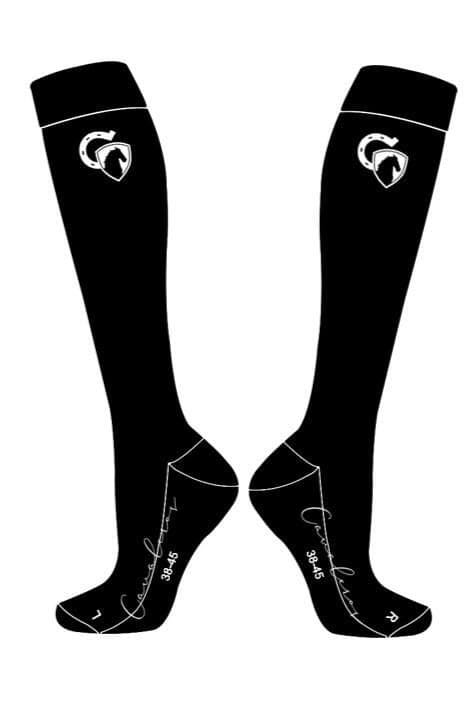 Cavaleros Riding socks black with white logo