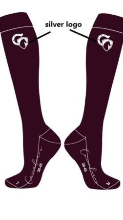 Cavaleros Ridestrømpe bordeaux med sølv logo