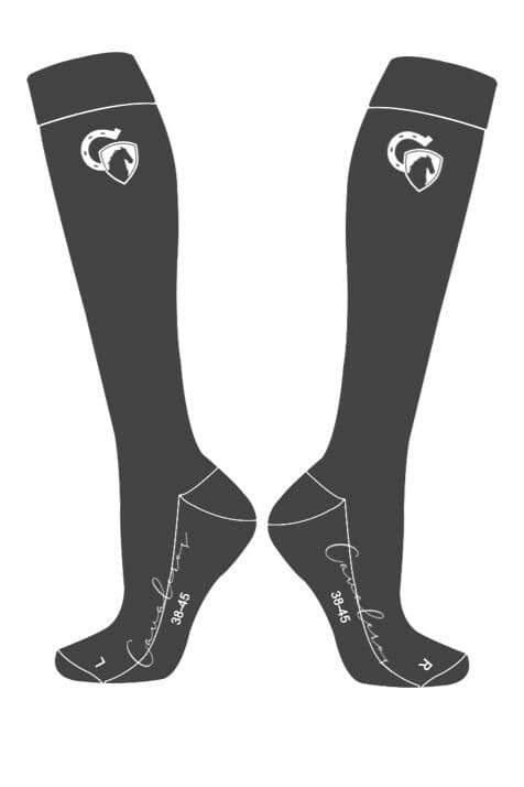 Cavaleros Riding socks black with white logo - Image 5