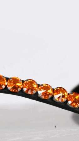 Headband Swarovski Hot Sun 10 mm - black leather