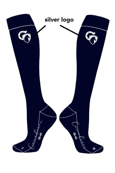 Cavaleros Riding socks black with white logo - Image 6