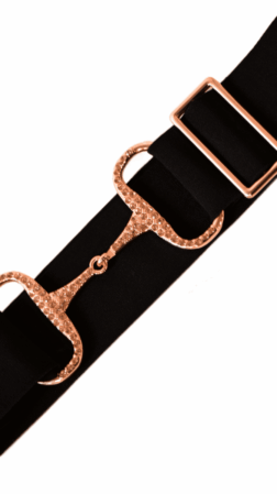 Bridon II belt black glitter rhinestone rose gold 5 cm