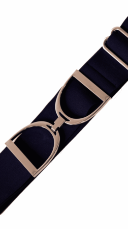 Cavaleros Stirrup belt Navy with silver buckle